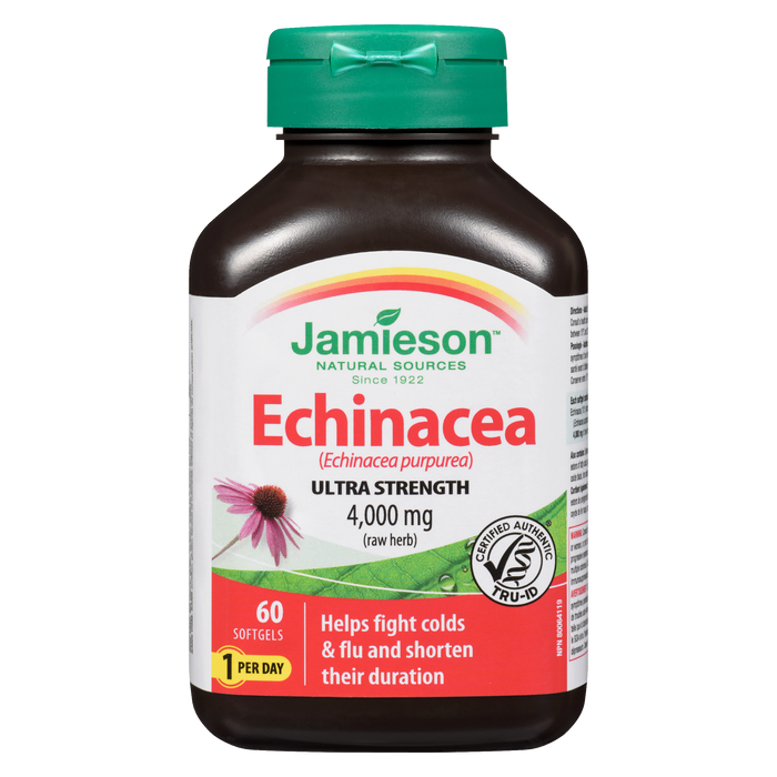 Jamieson Echinacea Ultra Strength 4 000 mg Herbe crue 60 gélules