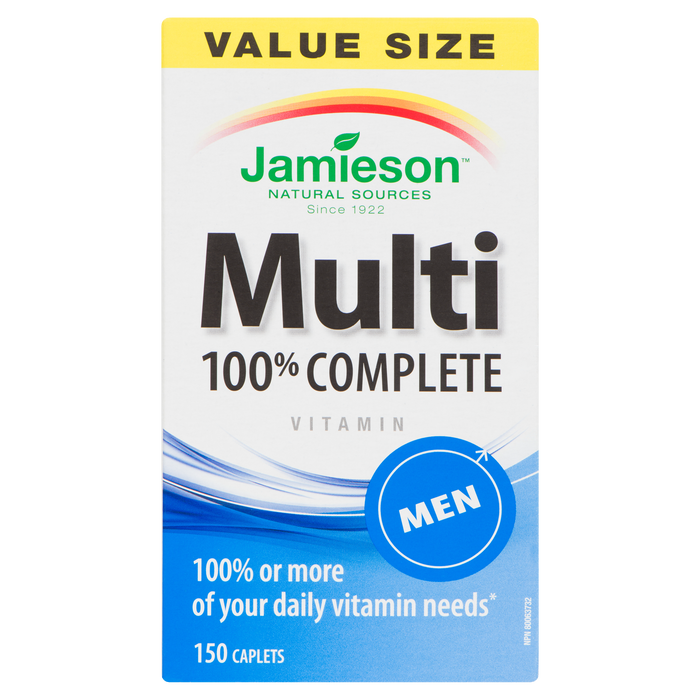 Jamieson 100% Complete Men Multivitamin Value Size 150 Caplets