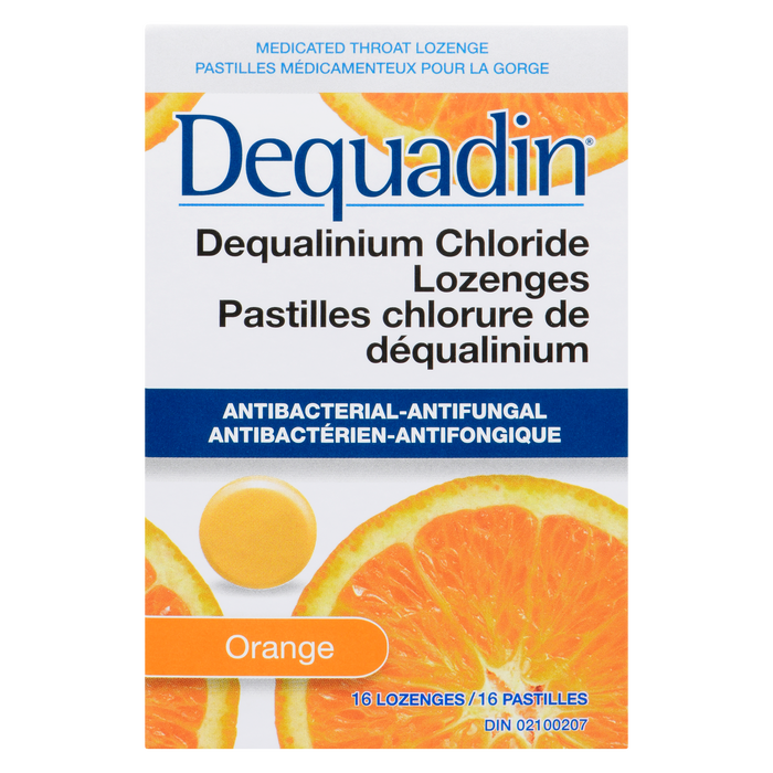 Dequadin Medicated Throat Lozenge Orange 16 Lozenges