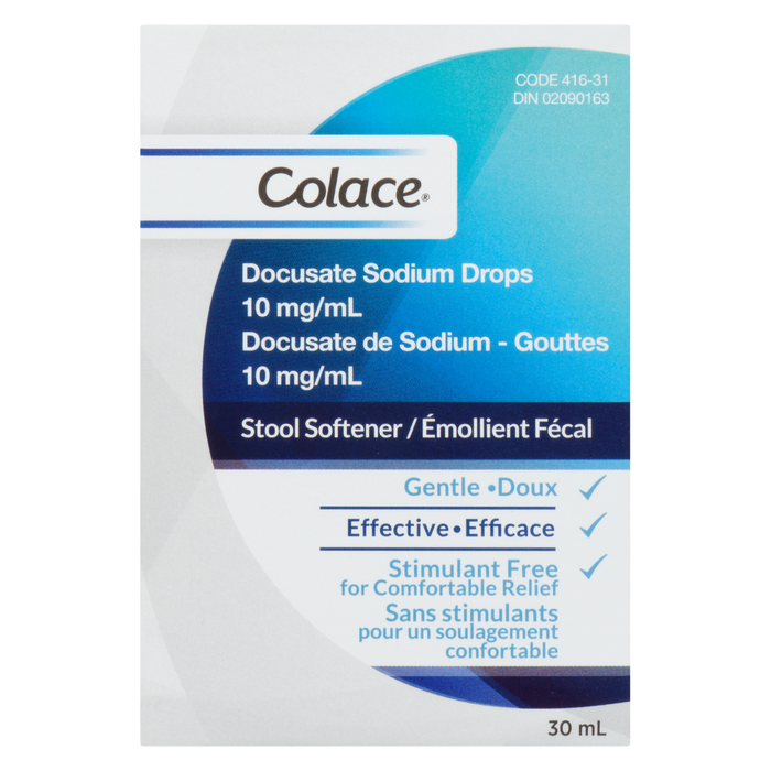 Colace Docusate de sodium Gouttes adoucissantes pour les selles 30 ml