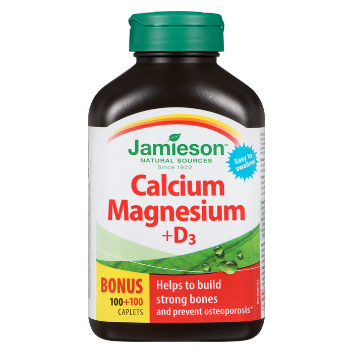 Jamieson Calcium Magnesium + D₃ Bonus 100+100 Caplets