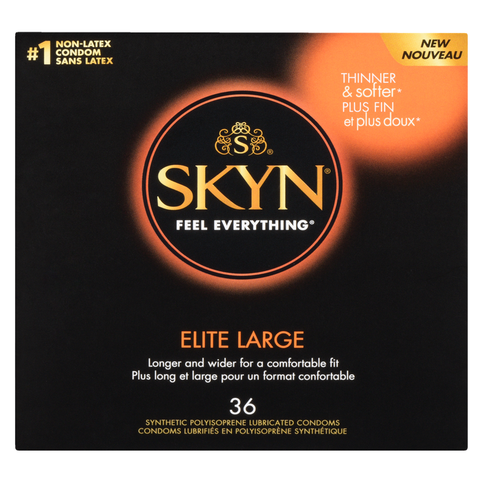 Préservatifs lubrifiés en polyisoprène synthétique Skyn ​​Elite Large 36