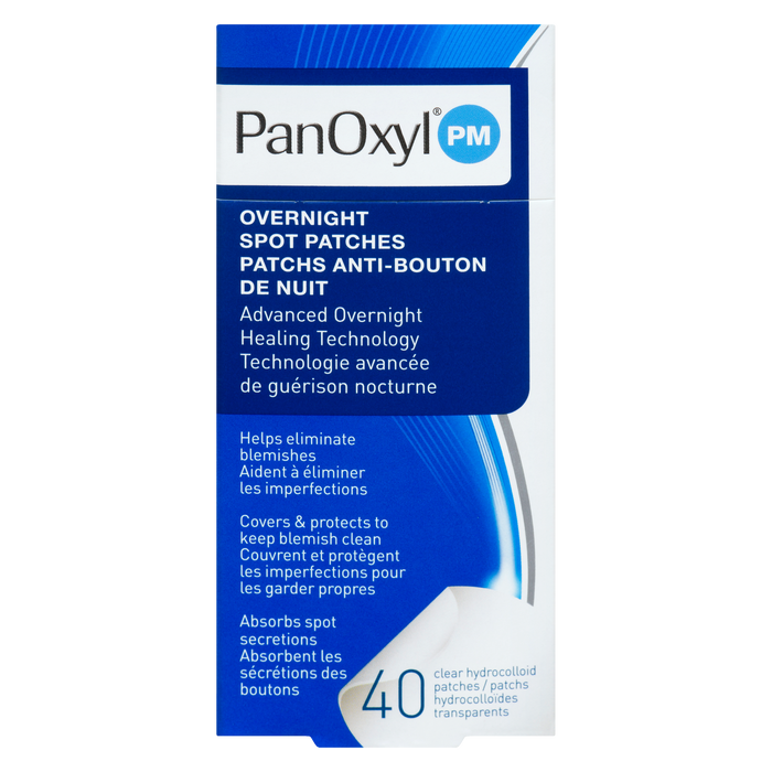 PanOxyl PM Overnight Spot Patchs 40 patchs hydrocolloïdes transparents