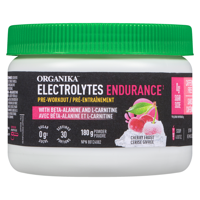 Poudre d'électrolytes Endurance Organika Cherry Frost 180 g