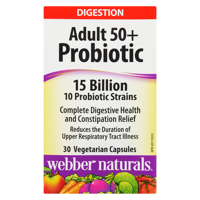 Webber Naturals Adult 50+ Probiotic 15 Billion 30 Vegetarian Capsules