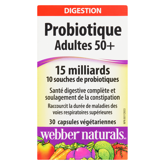 Webber Naturals Adult 50+ Probiotic 15 Billion 30 Vegetarian Capsules