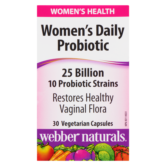 Webber Naturals Women's Daily Probiotic 25 Billion 30 Vegetarian Capsules