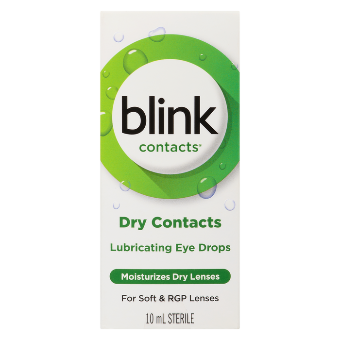 Blink Contacts Gouttes oculaires lubrifiantes Lentilles sèches stériles 10 ml