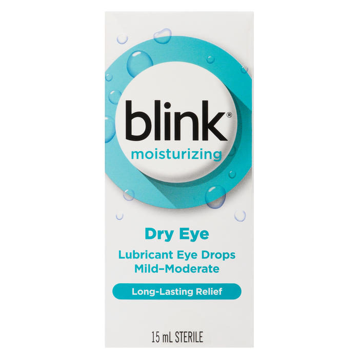 Collyre lubrifiant Blink pour yeux secs légers à modérés, stérile, 15 ml