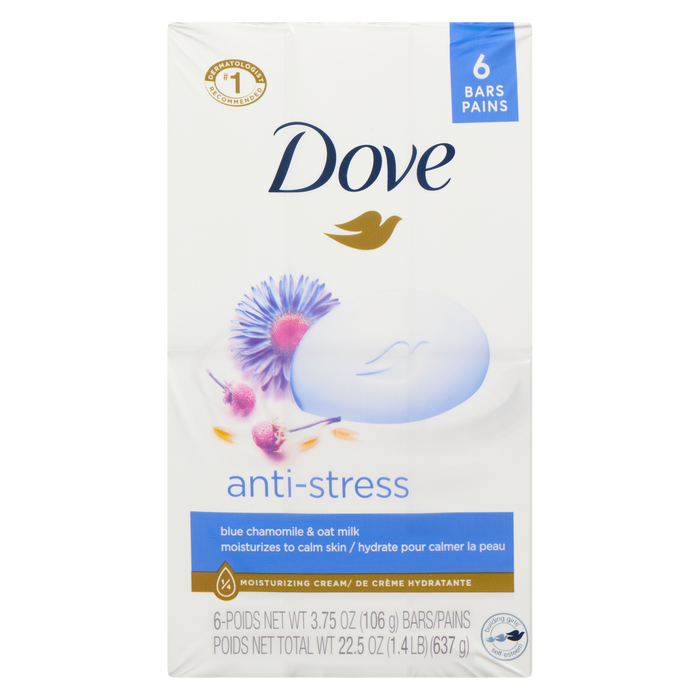 Dove Anti-Stress Blue Chamomile & Oat Milk 6 Bars x 106 g (637 g)