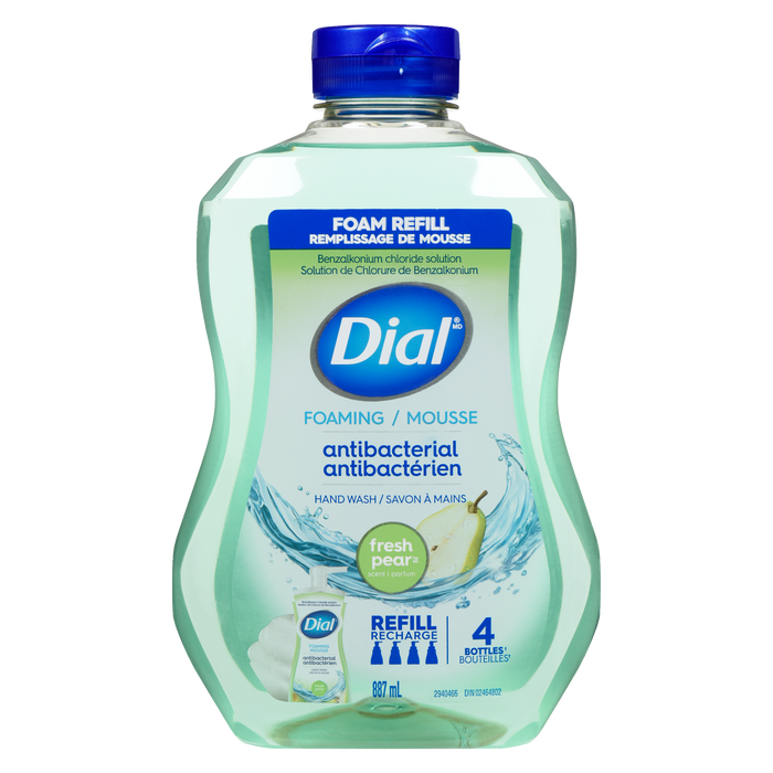 Dial Foaming Hand Wash Antibacterial Fresh Pear Scent Foam Refill 887 ml