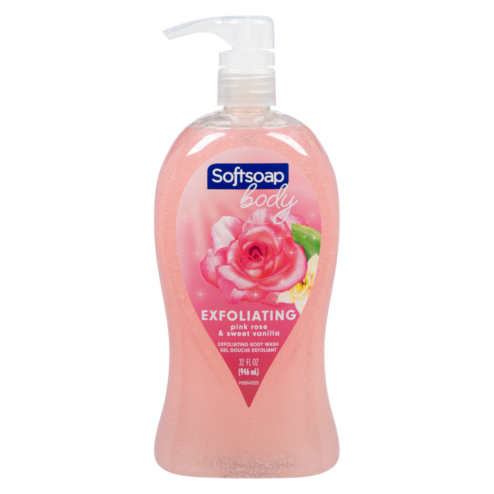 Softsoap Exfoliating Body Wash Pink Rose & Sweet Vanilla 946 ml