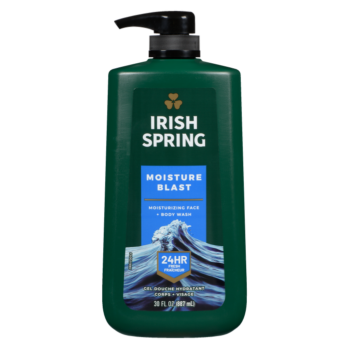 Irish Spring Moisturizing Face + Body Wash Moisture Blast 887 ml