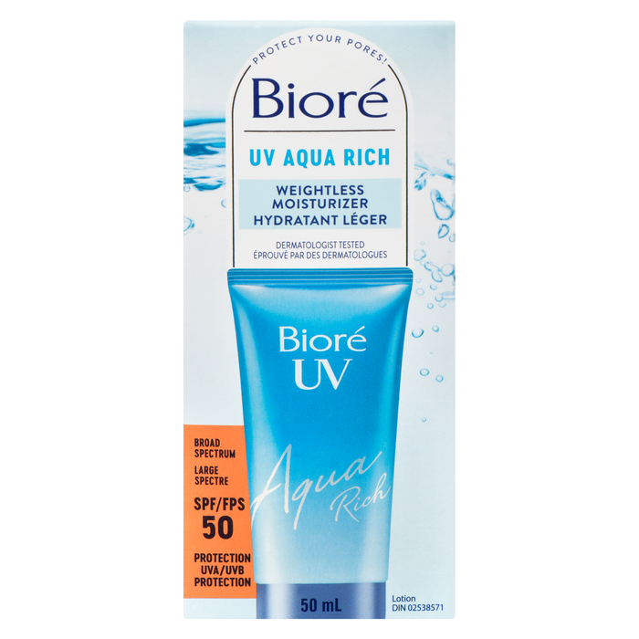 Bioré Weightless Moisturizer Lotion UV Aqua Rich SPF 50 50 ml