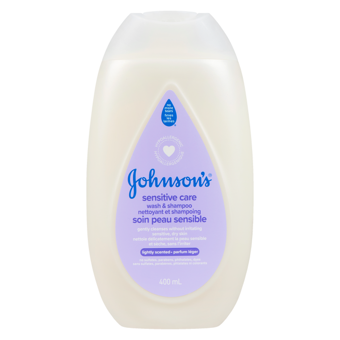 Johnson's Sensitive Care Nettoyant et shampoing légèrement parfumé 400 ml