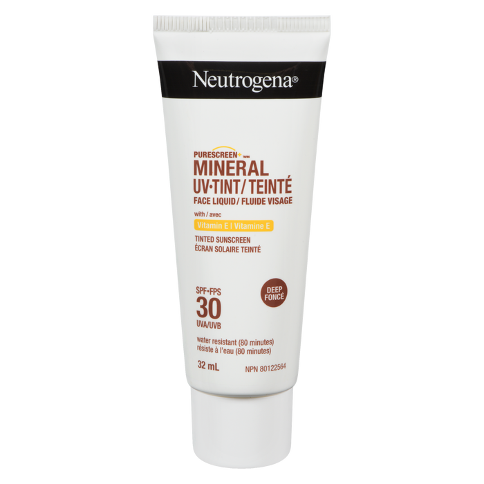 Neutrogena Purescreen+ Crème solaire teintée minérale liquide teintée pour le visage FPS 30 foncé 32 ml