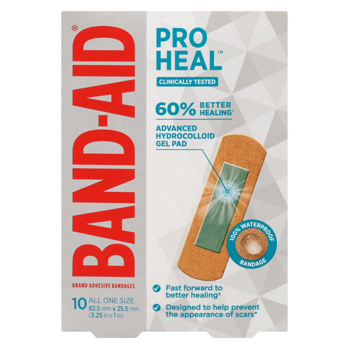 BAND-AID Pro Heal Brand Adhesive Bandages 10 All One Size