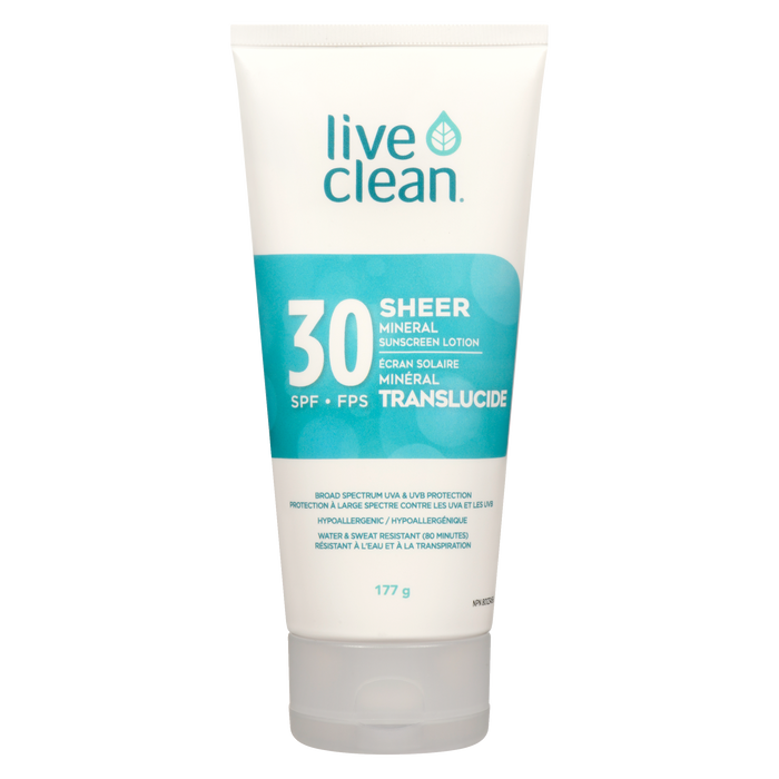 Live Clean Sheer Mineral Sunscreen Lotion SPF 30 177 g