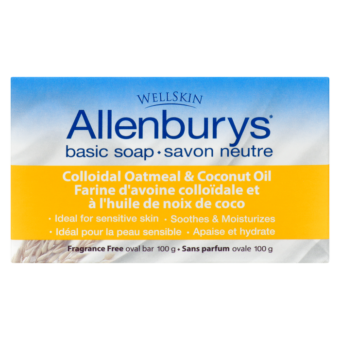 Savon de base Wellskin Allenburys à l'avoine colloïdale et à l'huile de coco 100 g