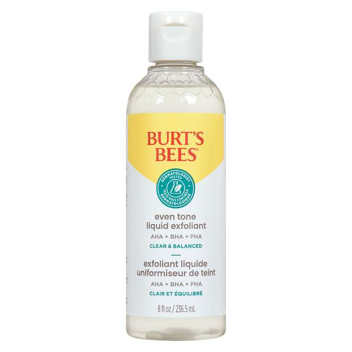 Burt's Bees Clear &amp; Balanced Exfoliant liquide tonifiant uniforme 236,5 ml