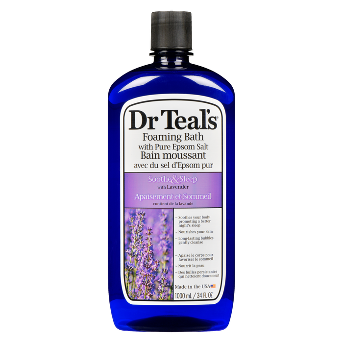 Dr Teal's Foaming Bath with Pure Epsom Salt Soothe & Sleep with Lavender 1000 ml