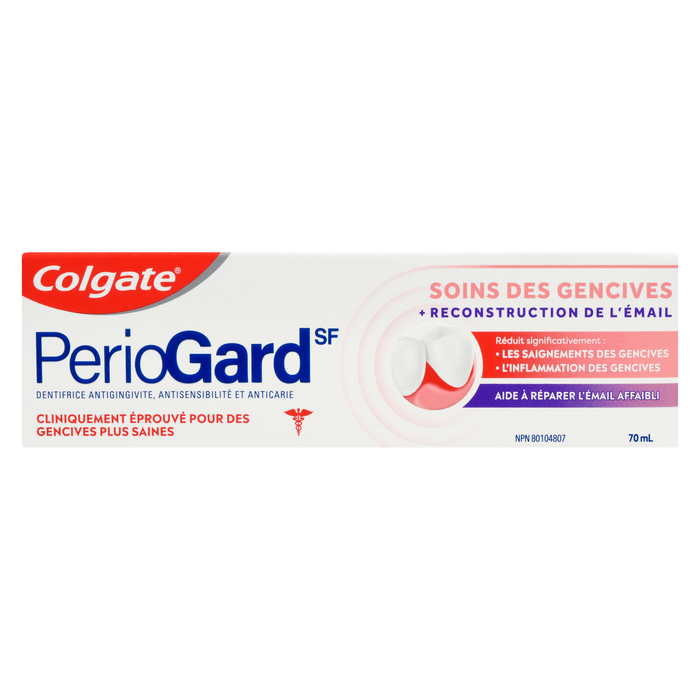 Dentifrice Colgate PerioGard SF antigingivite, antisensibilité et anticarie Soin des gencives + reconstruction de l'émail 70 ml