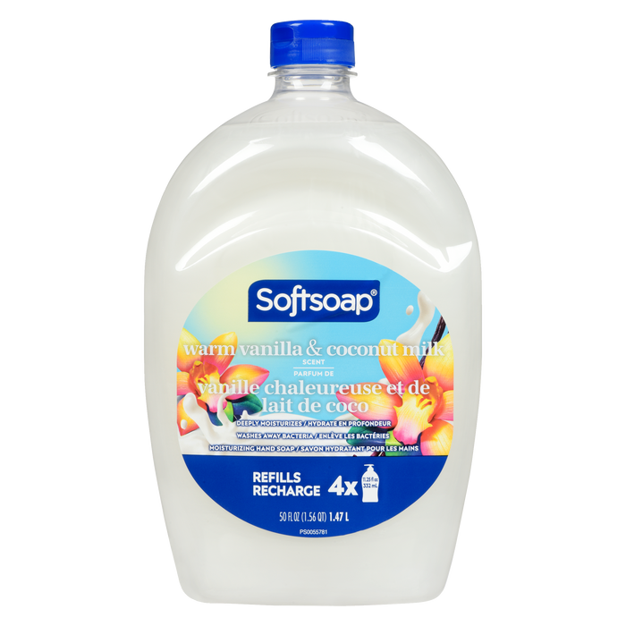 Softsoap Moisturizing Hand Soap Warm Vanilla & Coconut Milk Scent Refills 1.47 L