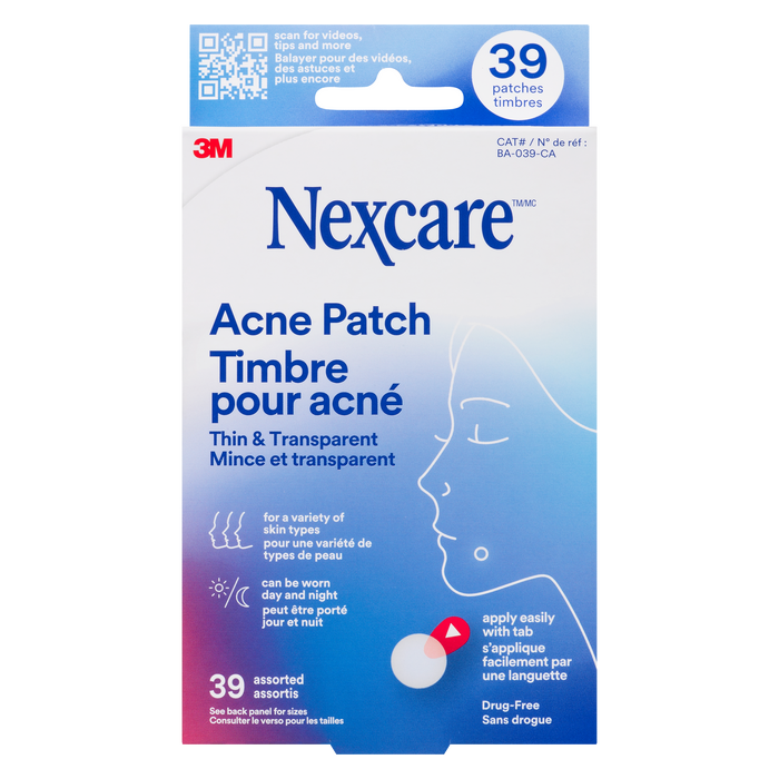 Patch anti-acné Nexcare fin et transparent 39 patchs