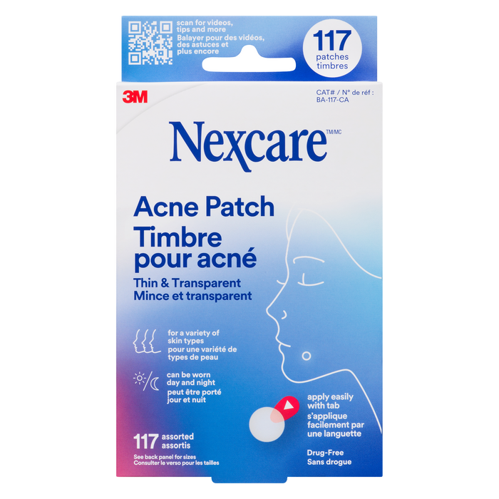 Patch anti-acné Nexcare fin et transparent 117 patchs