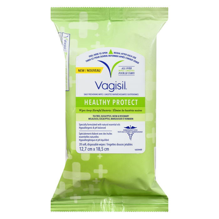 Vagisil Daily Freshening Wipes All Over Wipes 20 Soft, Disposable Wipes