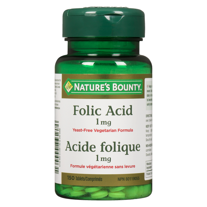 Nature's Bounty Folic Acid 1 mg 150 Tablets