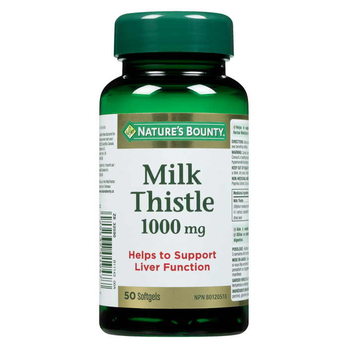 Nature's Bounty Milk Thistle 1000 mg 50 Softgels