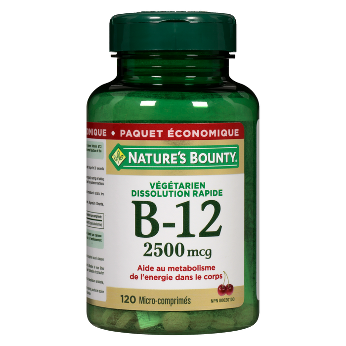 Nature's Bounty B-12 Value Size 2500 mcg 120 Microcomprimés