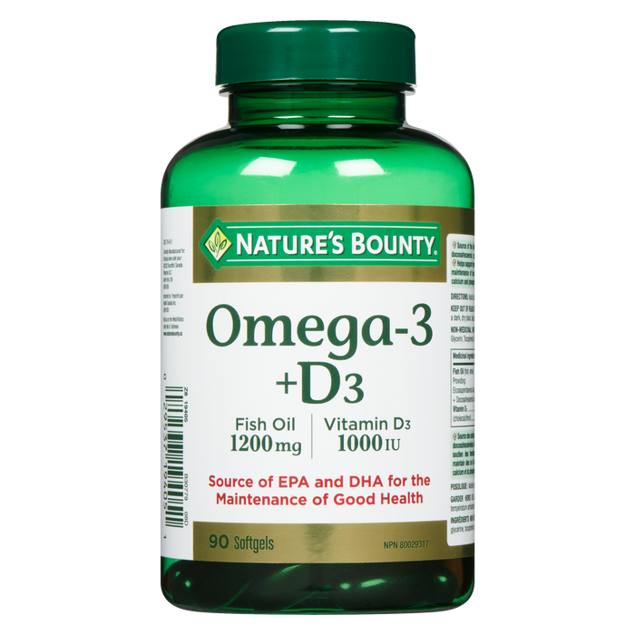 Nature's Bounty Omega-3 +D₃ 90 Softgels