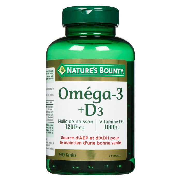 Nature's Bounty Omega-3 +D₃ 90 Softgels