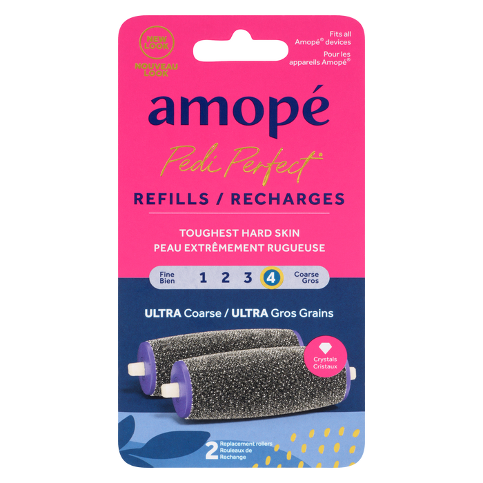 Amopé Pedi Perfect Ultra Coarse Toughest Hard Skin Refills 2 Replacement Rollers