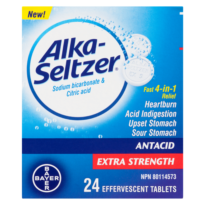 Alka-Seltzer Antiacide Extra Fort 24 Comprimés Effervescents