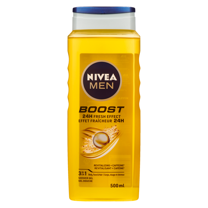 NIVEA Men Boost Shower Gel 3 in 1 Body, Face & Hair 500 ml