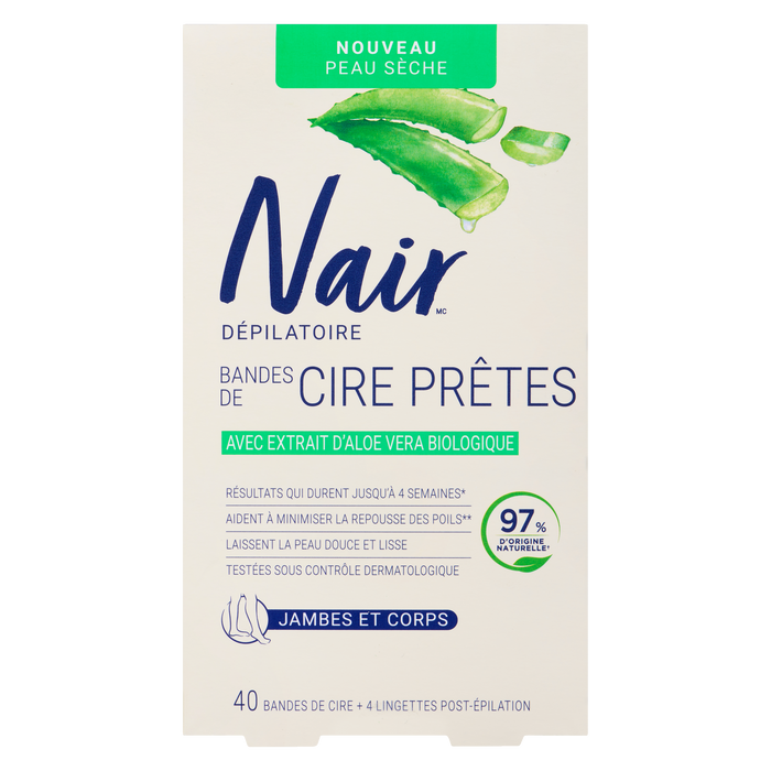 Bandes dépilatoires Nair pour peaux sèches, jambes et corps