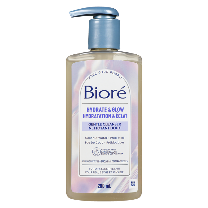 Bioré Hydrate & Glow Gentle Cleanser 200 ml