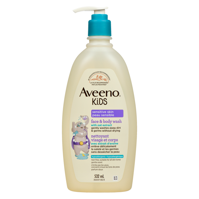 Aveeno Kids Nettoyant visage et corps pour peaux sensibles 532 ml