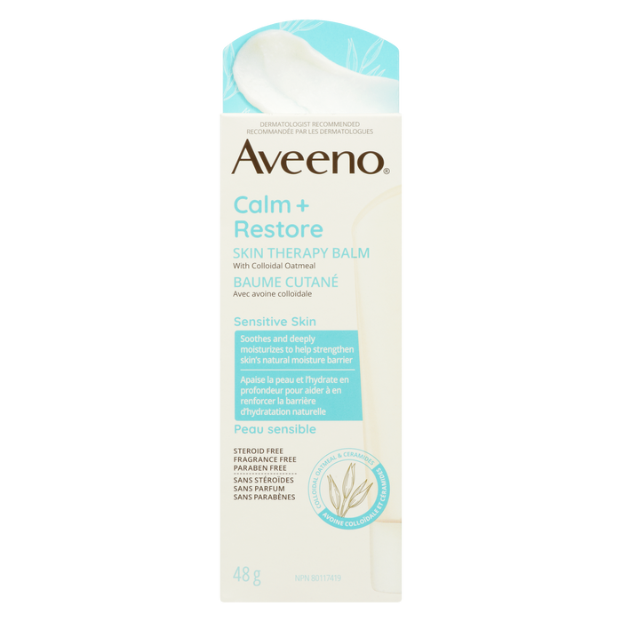 Aveeno Calm + Restore Baume thérapeutique pour la peau à l'avoine colloïdale et aux céramides 48 g