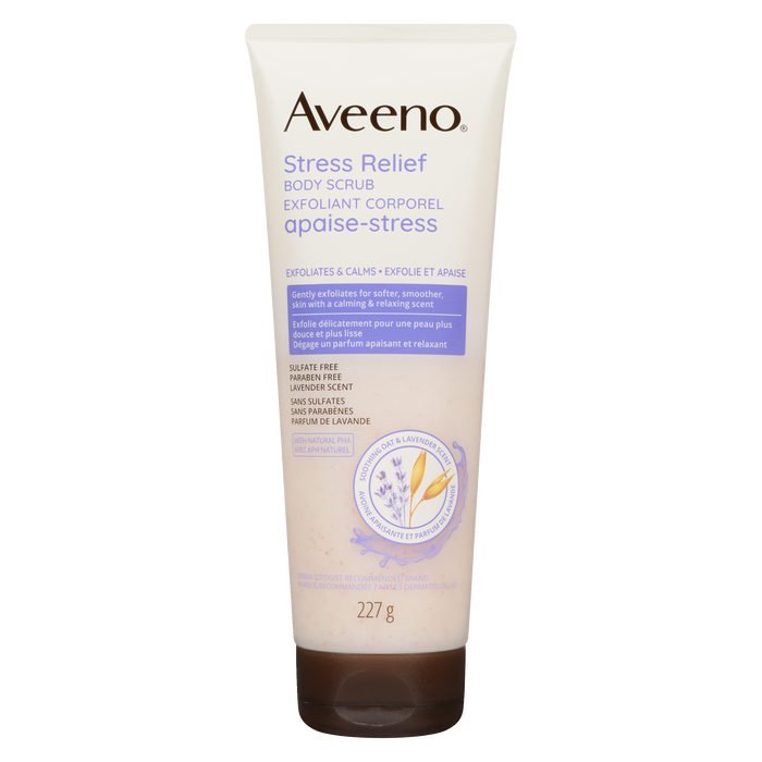 Gommage corporel anti-stress Aveeno, parfum apaisant à l'avoine et à la lavande, 227 g