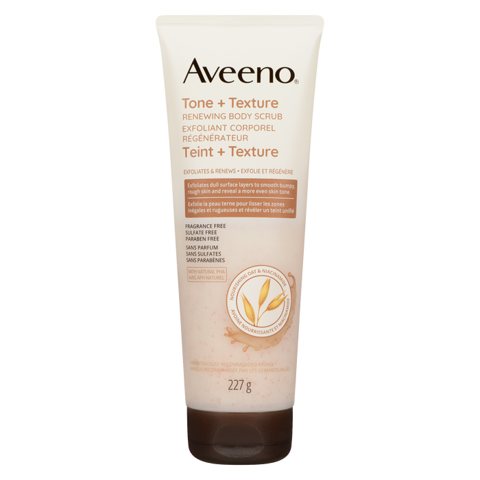 Gommage corporel rénovateur ton et texture Aveeno 227 g