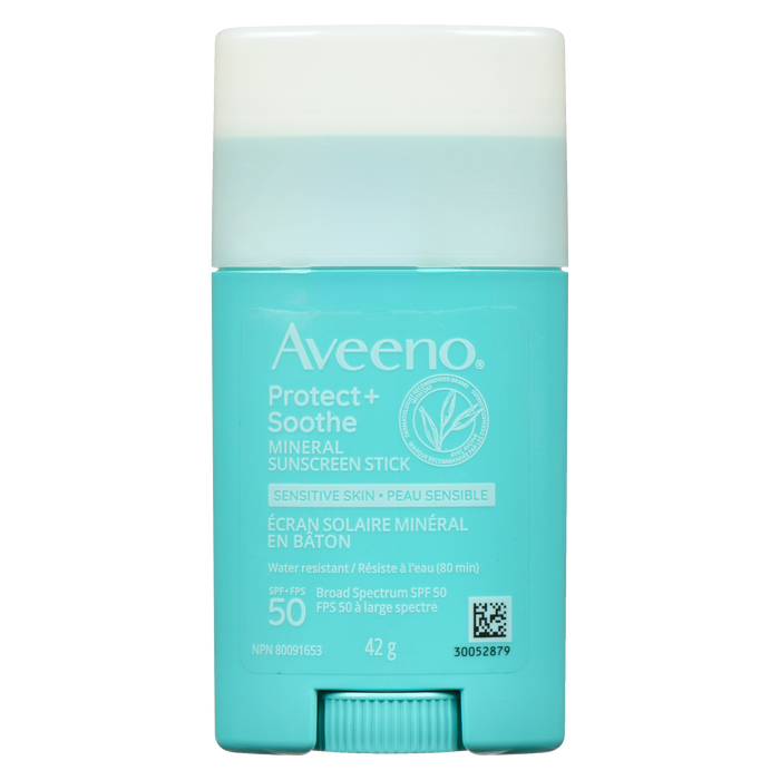 Aveeno Protect + Soothe Stick écran solaire minéral pour peaux sensibles FPS 50 42 g