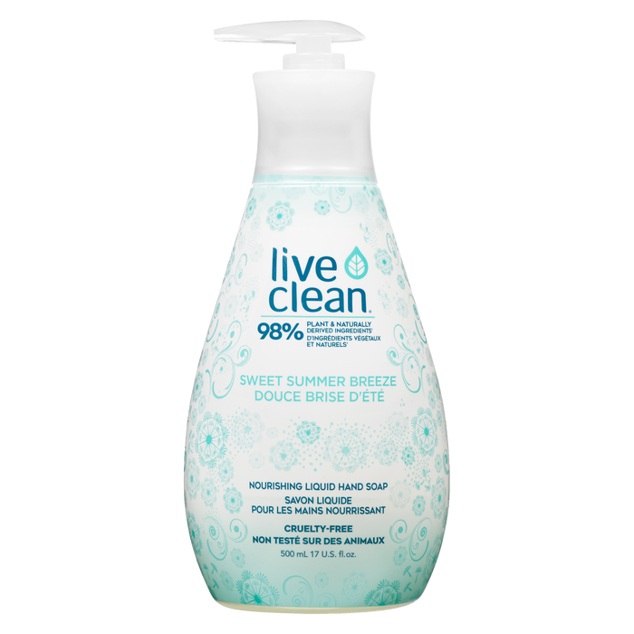 Savon liquide nourrissant pour les mains Live Clean Douce brise d'été 500 ml