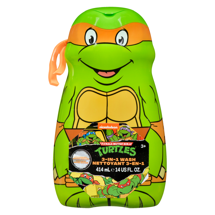 Funcare Teenage Mutant Ninja Turtles Nickelodeon 3-in-1 Wash Strawberry-Banana Scented 3+ 414 ml