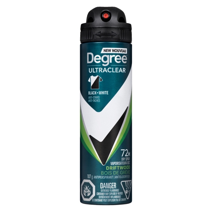 Degree UltraClear Black + White Antiperspirant 72H Dry Spray Drift Wood 107 g