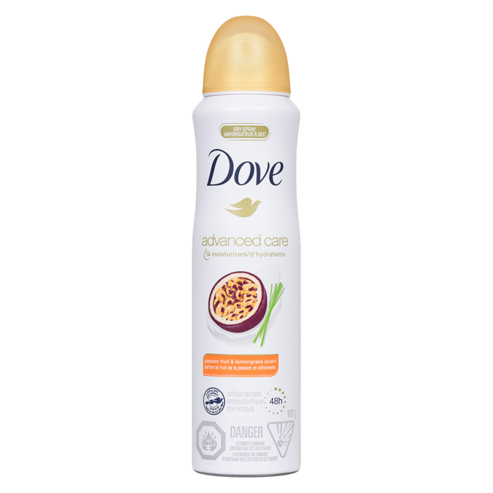 Dove Advanced Care Dry Spray Antiperspirant Passion Fruit & Lemongrass Scent 107 g