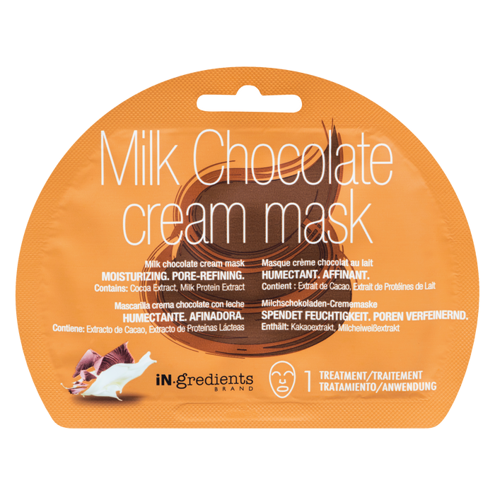 Masque crème au chocolat au lait de marque iN.gredients 1 traitement